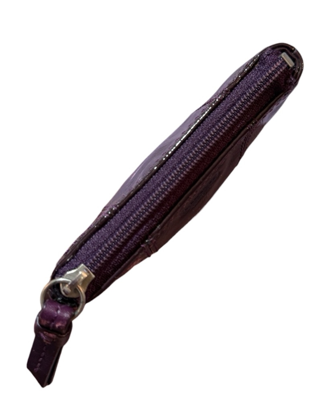 Vintage Coach Eggplant/Deep Purple Patent Leather Mini Coin Purse/Keychain - Picture 7 of 8